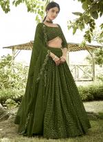 Georgette Mehendi Party Wear Sequins Work Lehenga Choli